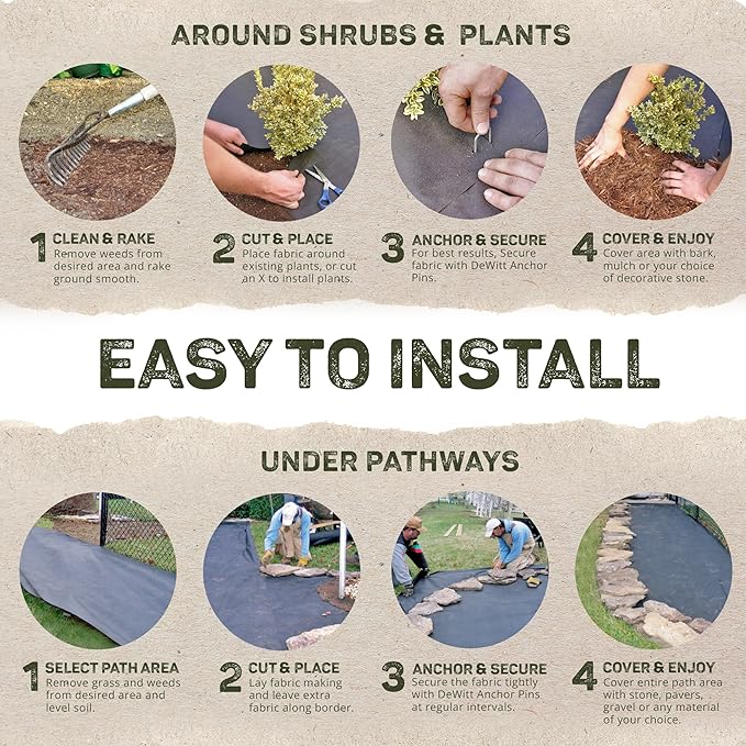 Dewitt 2-Pack Sunbelt Weed Barrier Fabric 3.2 oz, 6 x 300 Feet – Heavy-Duty - Image 4