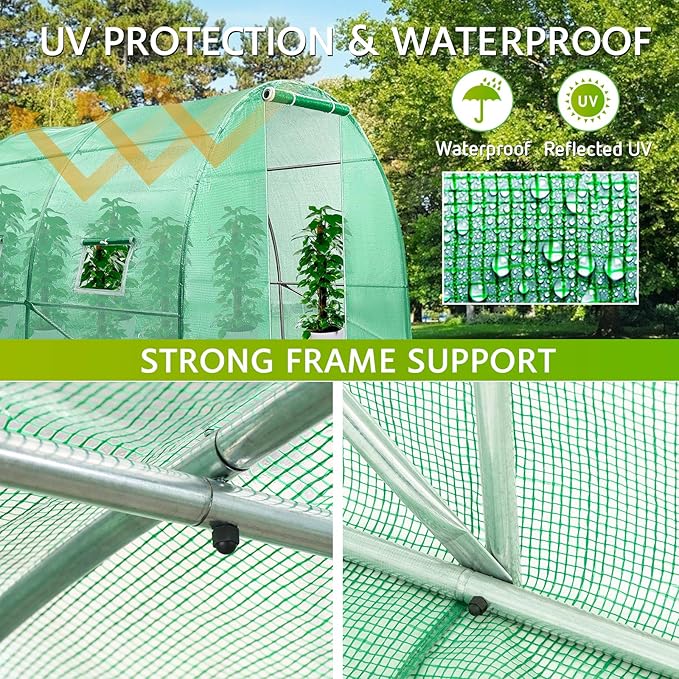 VIVOSUN 20x10x7 Ft. Large Walk in Greenhouse, Garden Plant Hot House - Image 4