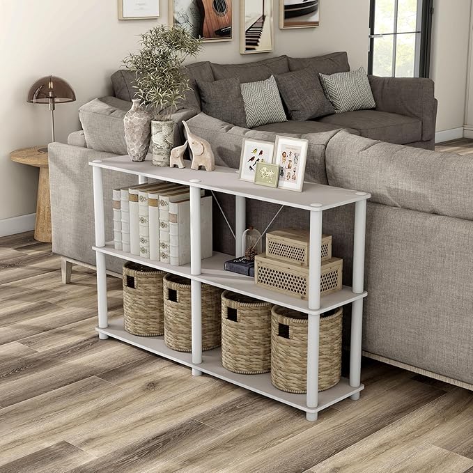 Homes: Inside + Out Apexa Modern 3-Tier Extra Wide Shelving Units, Collectibles - Image 13