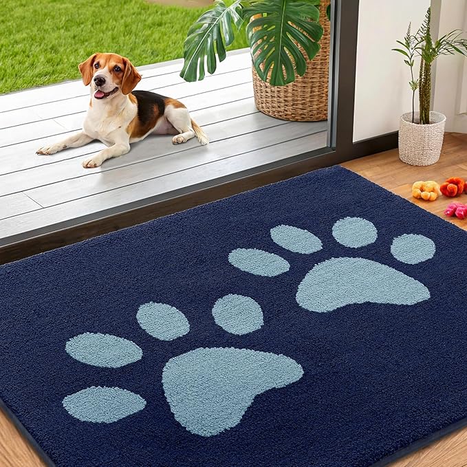 Smiry Dog Door Mat for Muddy Paws, Absorbs Moisture and Dirt, Low-Profile by Smiry