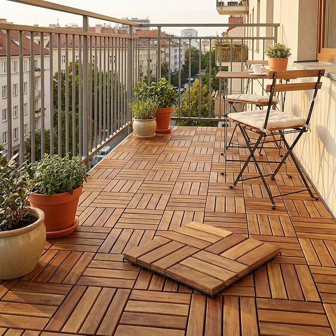 Bare Decor EZ Teak Flooring 12 Slat, 1 Sample Tile - Image 3