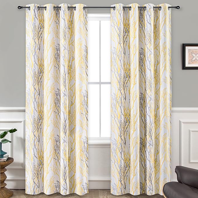 DriftAway Tree Branch Blackout Curtains Double Layer 96 Inches Long by DriftAway
