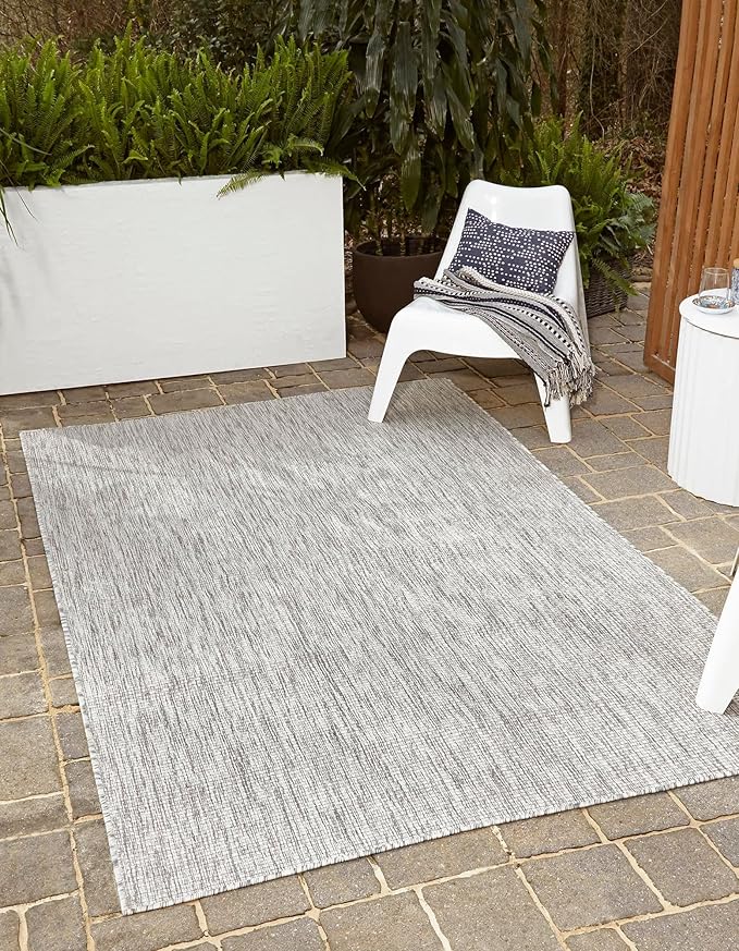 Unique Loom Collection Casual Transitional Solid Heathered Indoor/Outdoor by UniqueLoom