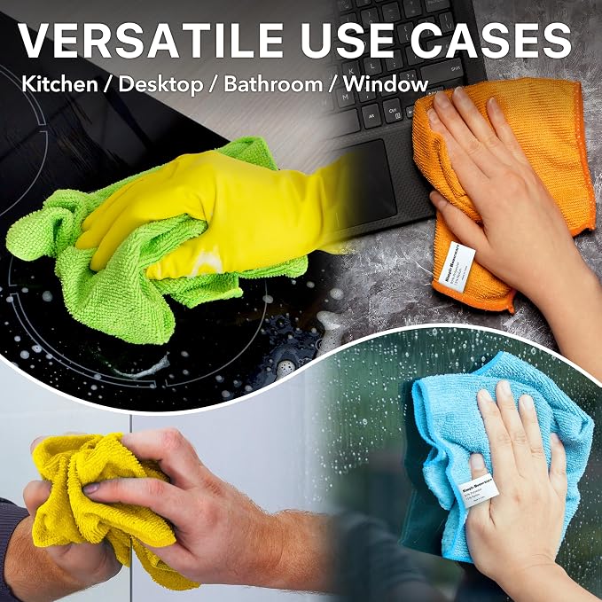 Simple Houseware Microfiber Cleaning Cloth 50 Pack, 4 Colors - Image 7