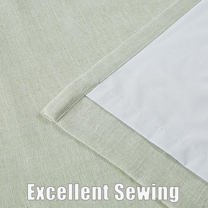 Kayne Studio Soft Green Pinch Pleated Full Blackout Curtains, Linen Blend Room - Image 6