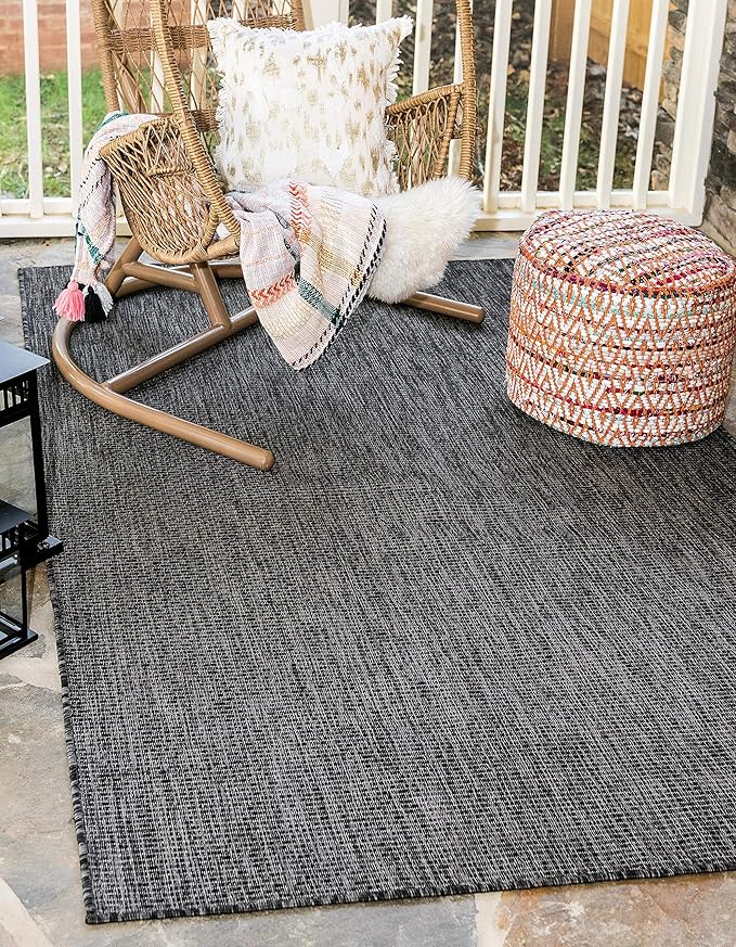 Unique Loom Collection Casual Transitional Solid Heathered Indoor/Outdoor - Image 2