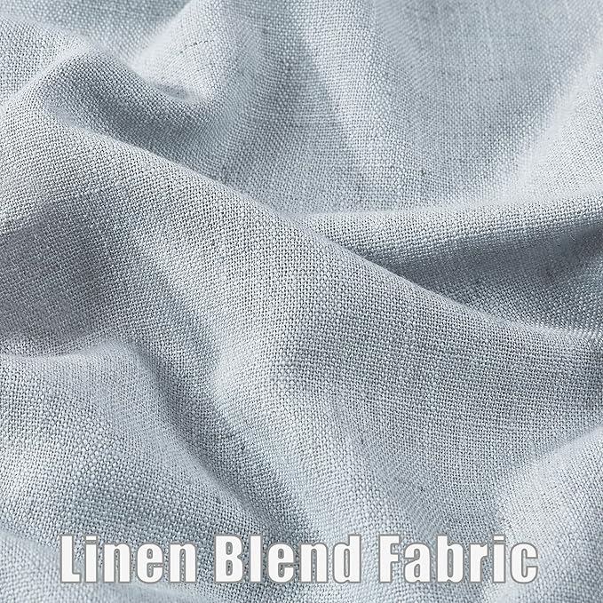 Kayne Studio Blue Fog Pinch Pleated Full Blackout Curtains, Linen Blend Room - Image 5