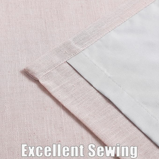 Kayne Studio Soft Pink Pinch Pleated Full Blackout Curtains 90 Inch, Linen - Image 6