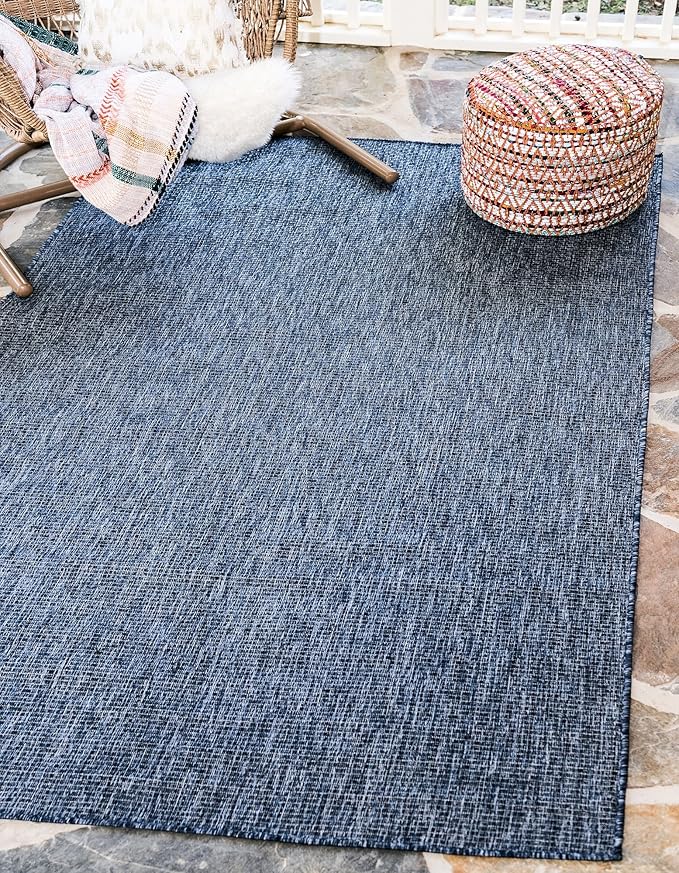 Unique Loom Collection Casual Transitional Solid Heathered Indoor/Outdoor by UniqueLoom