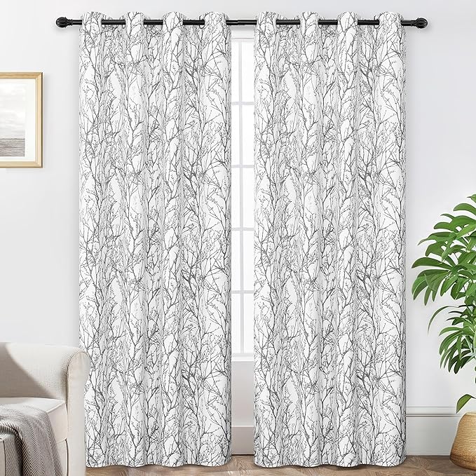 DriftAway Tree Branch Blackout Curtains Double Layer 102 Inches Long by DriftAway