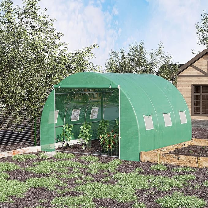 Walk-in Hoop Greenhouse for Tropical Plants, 10’x10’x6.5’ High Peak Design - Image 8