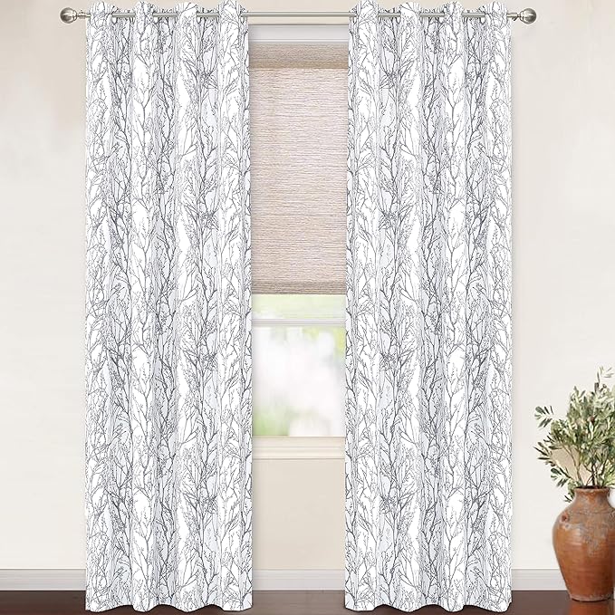DriftAway Tree Branch Blackout Curtains Double Layer 108 Inches Long by DriftAway