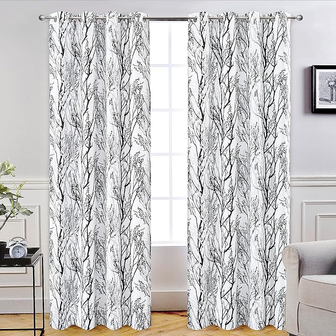 DriftAway Tree Branch Blackout Curtains Double Layer 96 Inches Long by DriftAway