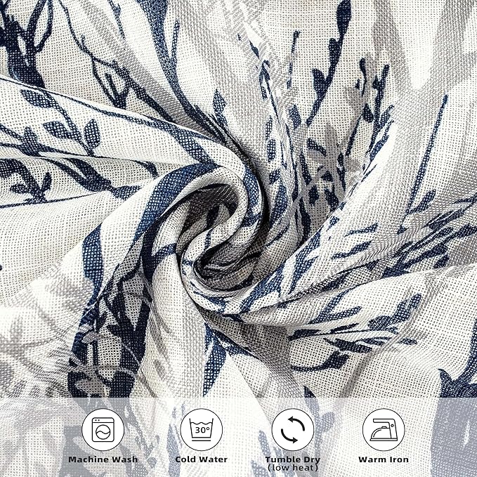 DriftAway Linen Printed Blackout Curtains Tree Branch Pattern Double Layer 84 - Image 3
