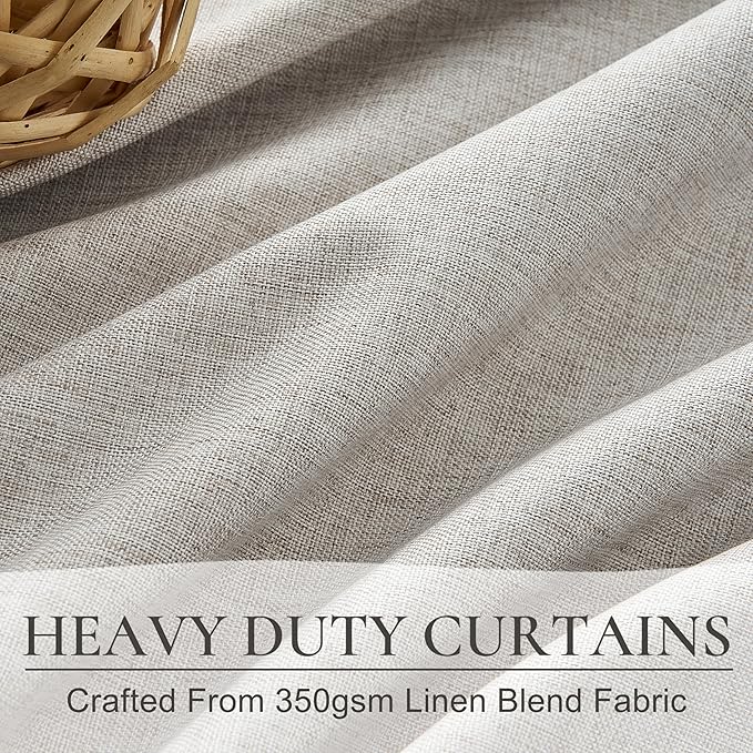 Natural Melange Black Out 54 Inches Long Boho Small Curtains 2 Panels Set - Image 3