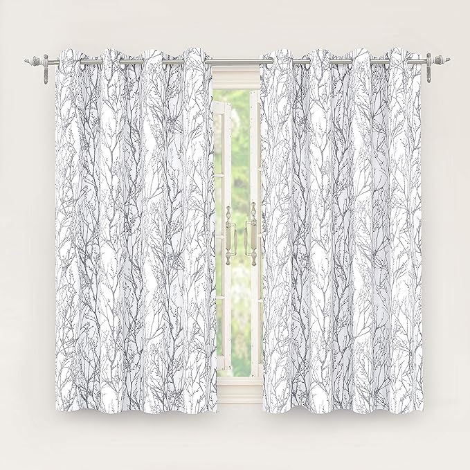 DriftAway Tree Branch Blackout Curtains Double Layer 54 Inches Long by DriftAway