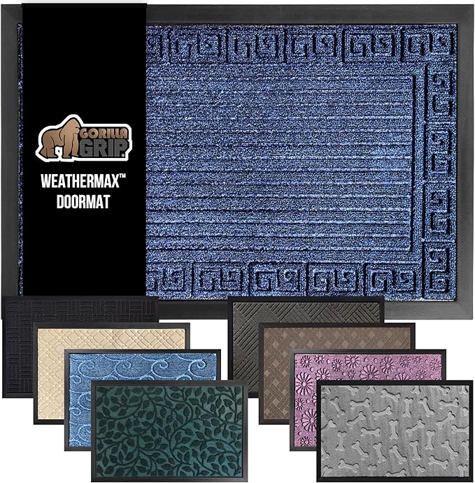 GORILLA GRIP 100% Waterproof All-Season WeatherMax Doormat 35x23, US Designed by GorillaGrip