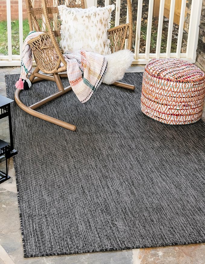 Unique Loom Collection Casual Transitional Solid Heathered Indoor/Outdoor by UniqueLoom