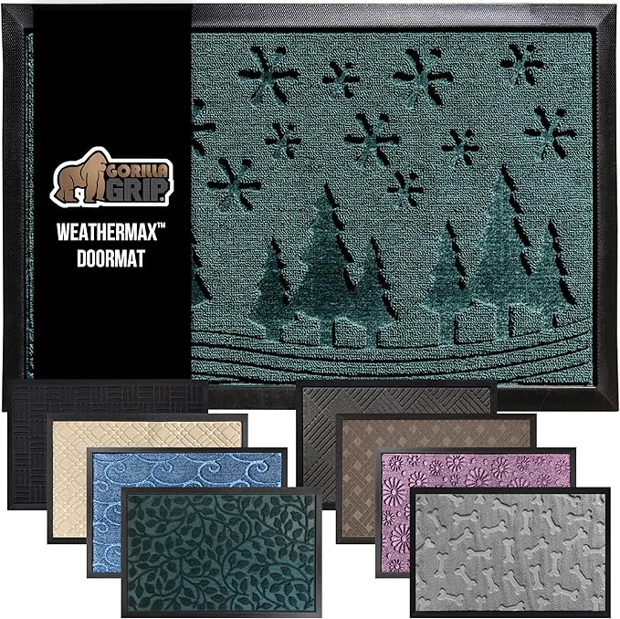 GORILLA GRIP 100% Waterproof All-Season WeatherMax Doormat 35x23, US Designed by GorillaGrip