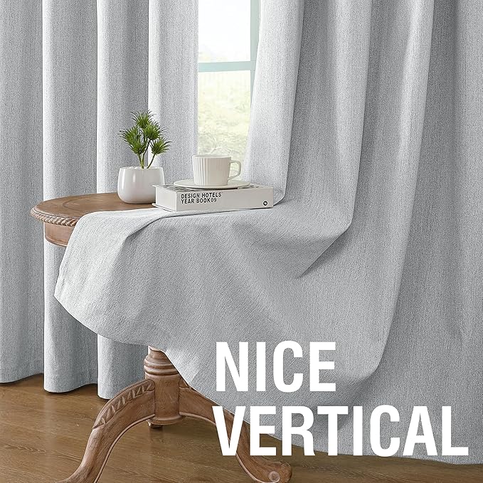 H.VERSAILTEX 100% Blackout Curtains Linen Textured Chenille Curtains Thermal - Image 6