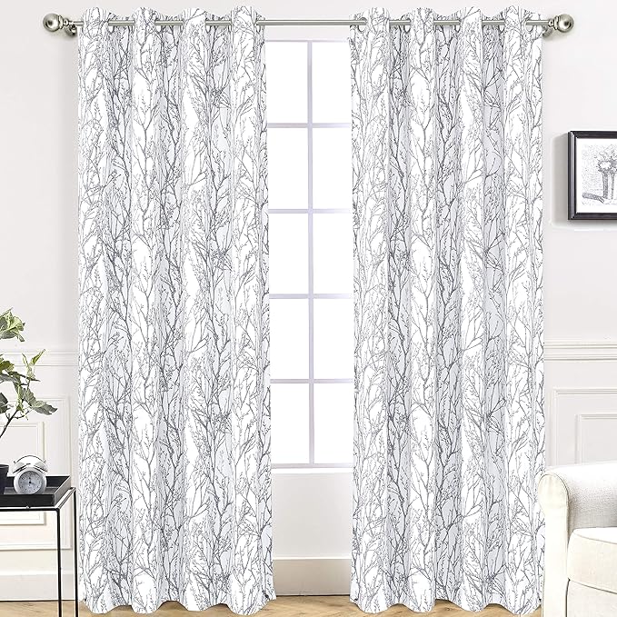 DriftAway Tree Branch Blackout Curtains Double Layer 96 Inches Long by DriftAway