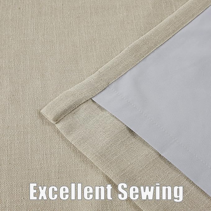 Kayne Studio Sand Pinch Pleated Full Blackout Curtains 112 Inch, Linen Blend - Image 6